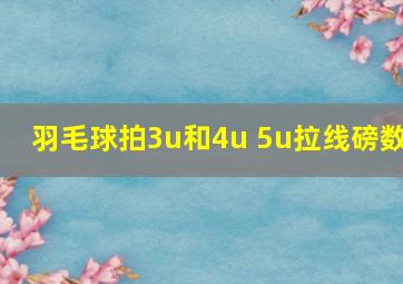 羽毛球拍3u和4u 5u拉线磅数